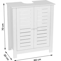 TENDANCE - Meuble sous lavabo mdf 2 portes 1 etagere interieure - santorin