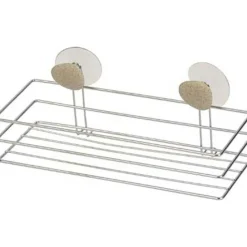 TENDANCE - Panier rectangulaire metal sur 2 ventouses 2 deco - galet