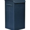 TENDANCE - Paniere a linge pliable tissu polyester mdf - bleu canard