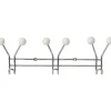TENDANCE - Patere metal 3 crochets a fixer decoration resine blanche - chrome blanc