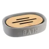 TENDANCE - Porte savon dolomite bath - gris bambou