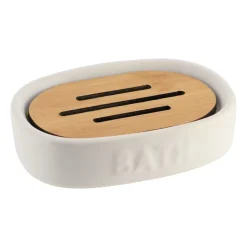 TENDANCE - Porte savon dolomite bath - blanc bambou