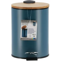 TENDANCE - Poubelle metal frein de chute 2,5l - vert imperial bambou