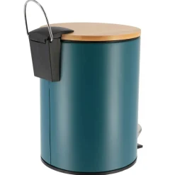 TENDANCE - Poubelle metal frein de chute 2,5l - vert imperial bambou