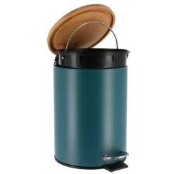 TENDANCE - Poubelle metal frein de chute 2,5l - vert imperial bambou