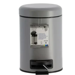 TENDANCE - Poubelle metal frein de chute 3l - gris mat