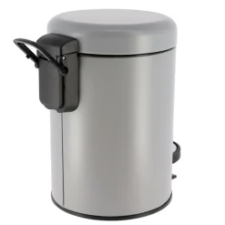 TENDANCE - Poubelle metal frein de chute 3l - gris mat