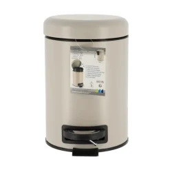 TENDANCE - Poubelle metal frein de chute 3l - taupe mat