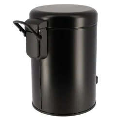 TENDANCE - Poubelle metal frein de chute 3l - noir mat