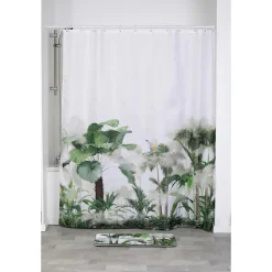 TENDANCE - Rideau de douche polyester 180x200 cm - oasis