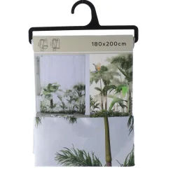 TENDANCE - Rideau de douche polyester 180x200 cm - oasis