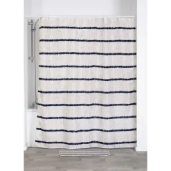 TENDANCE - Rideau de douche polyester 180x200 cm - manureva strie