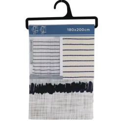 TENDANCE - Rideau de douche polyester 180x200 cm - manureva strie