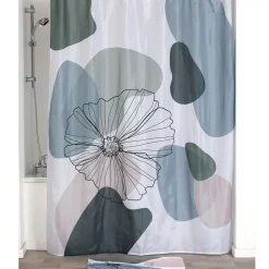 TENDANCE - Rideau de douche polyester 180x200 cm - flowers