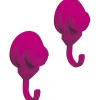 TENDANCE - Set de 2 crochets promo pp sur ventouses - fuchsia