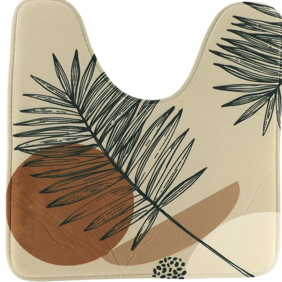 TENDANCE - Tapis contour wc microfibre imprime 45x50cm - reconnect