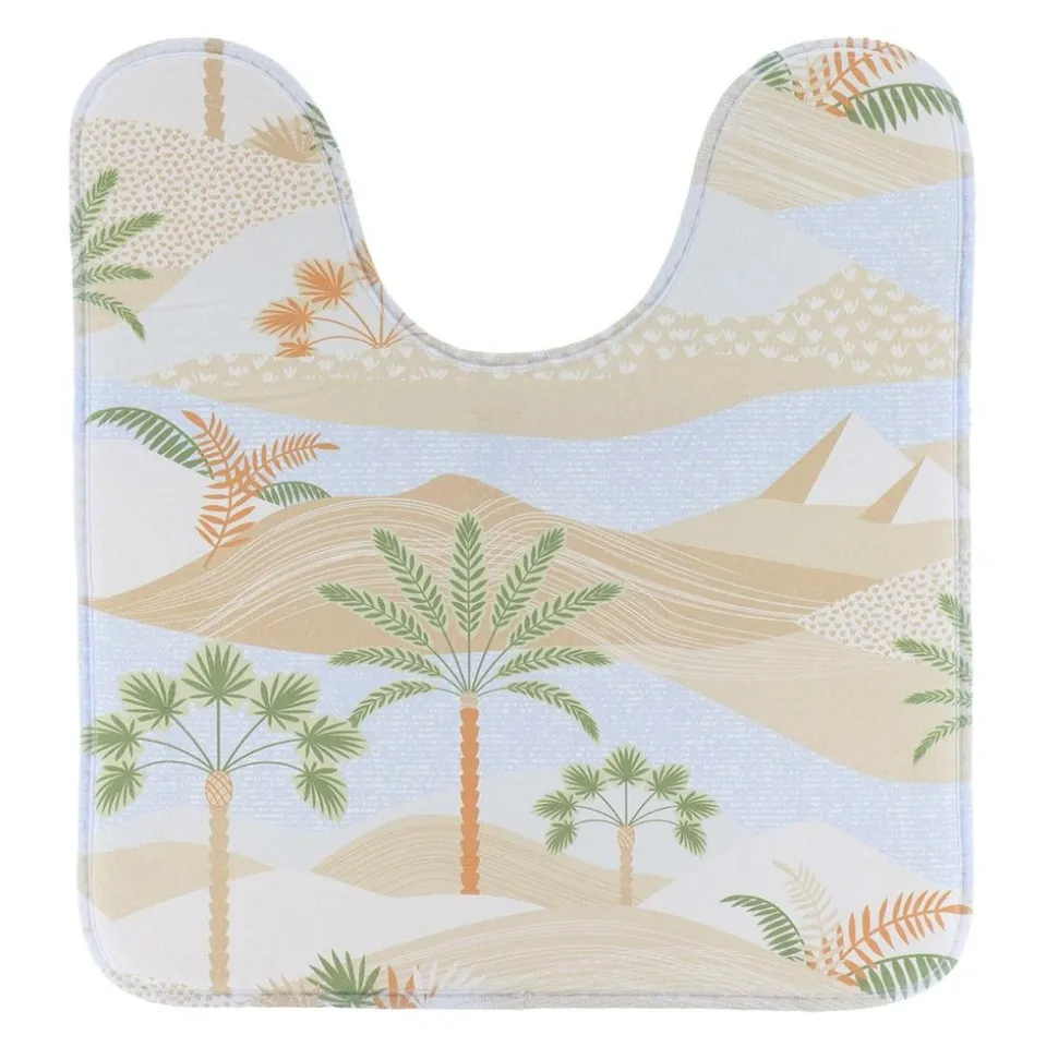 TENDANCE - Tapis contour wc microfibre imprime 45x50 cm - louxor