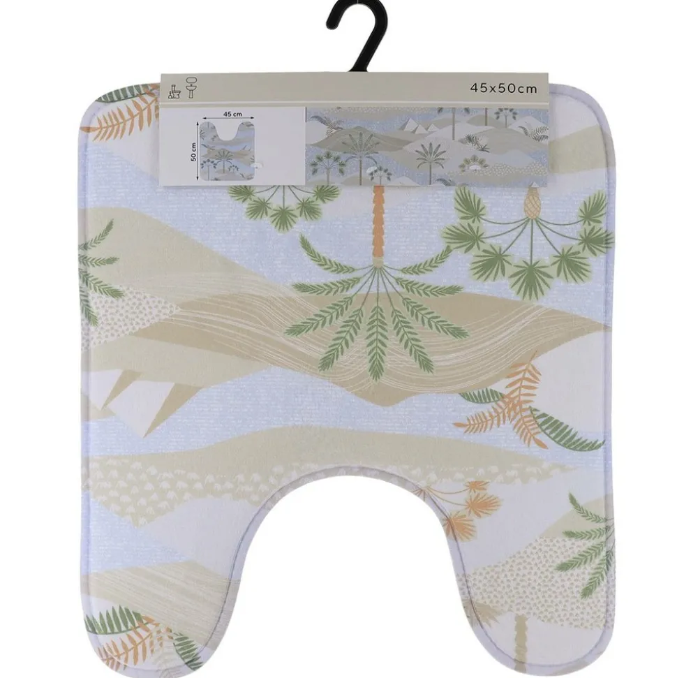 TENDANCE - Tapis contour wc microfibre imprime 45x50 cm - louxor