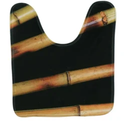 TENDANCE - Tapis contour wc microfibre imprime 45x50 cm - bath time