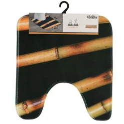 TENDANCE - Tapis contour wc microfibre imprime 45x50 cm - bath time