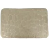 TENDANCE - Tapis memoire de forme microfibre galet 50x80cm - taupe