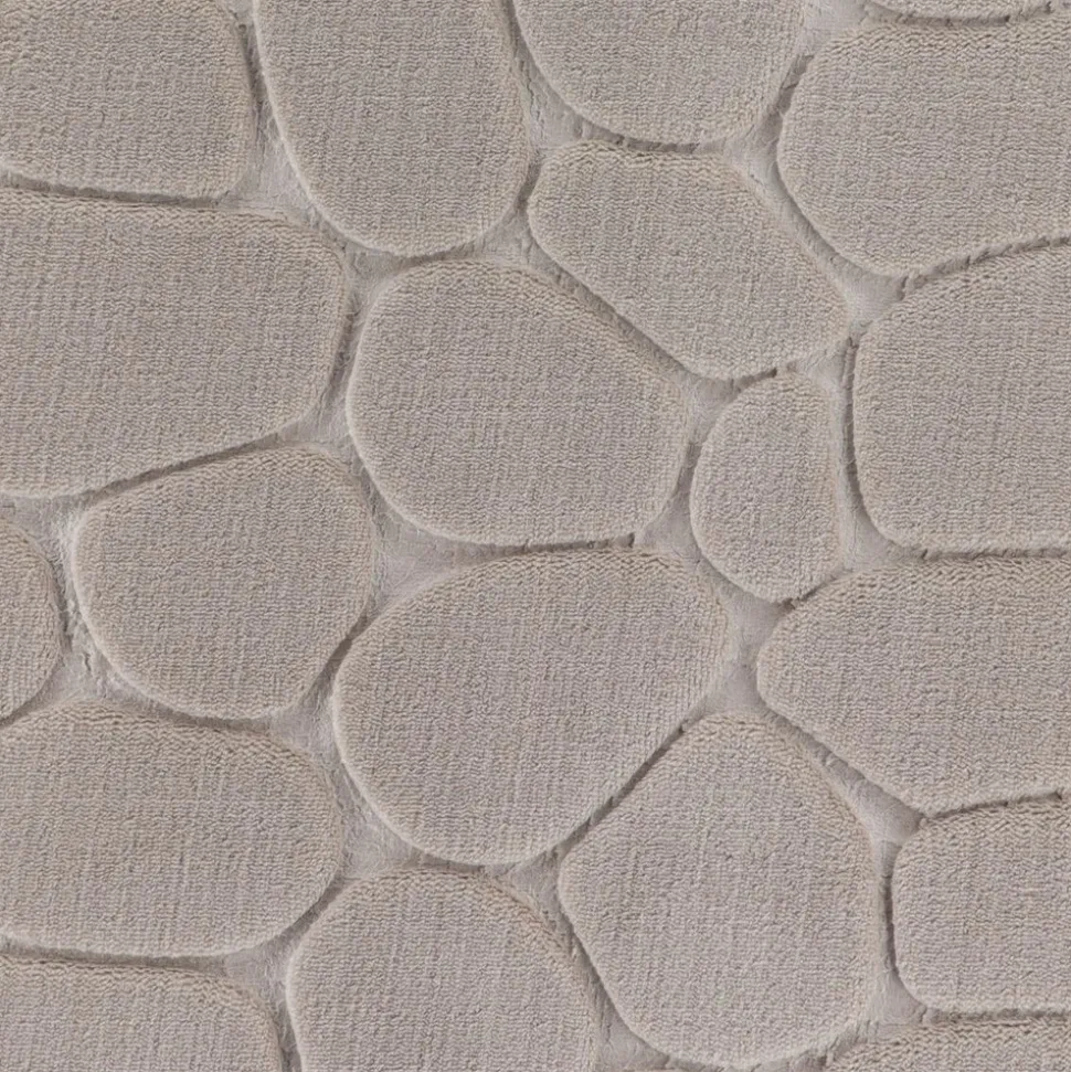 TENDANCE - Tapis memoire de forme microfibre galet 50x80cm - taupe