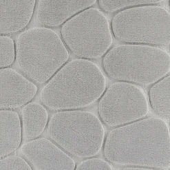 TENDANCE - Tapis memoire de forme microfibre galet 50x80cm - gris clair