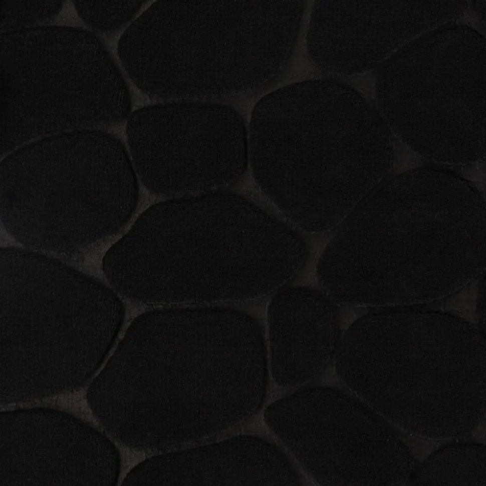 TENDANCE - Tapis memoire de forme microfibre galet 50x80cm - noir