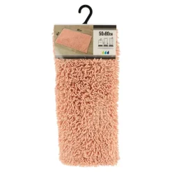TENDANCE - Tapis microfibre petite chenille 50x80 cm - rose poudre
