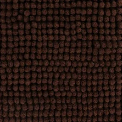 TENDANCE - Tapis microfibre boules uni 45x75cm - marron