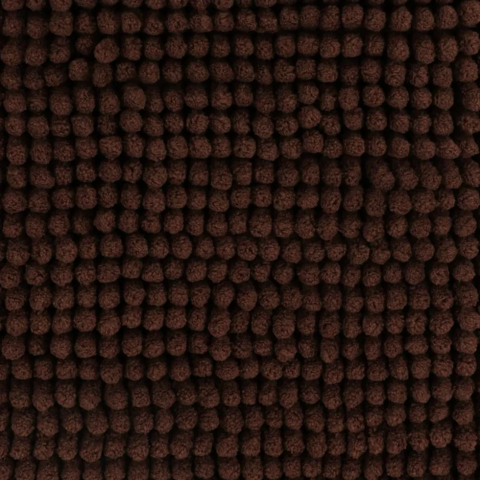 TENDANCE - Tapis microfibre boules uni 45x75cm - marron