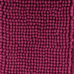 TENDANCE - Tapis microfibre boules uni 45x75cm - aubergine