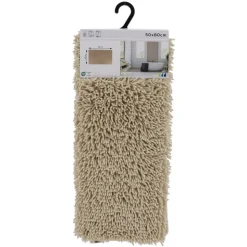 TENDANCE - Tapis microfibre petite chenille 50x80 cm - beige