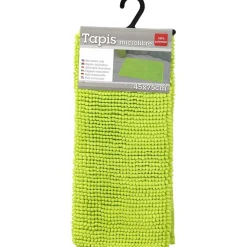 TENDANCE - Tapis microfibre boules uni 45x75cm - anis