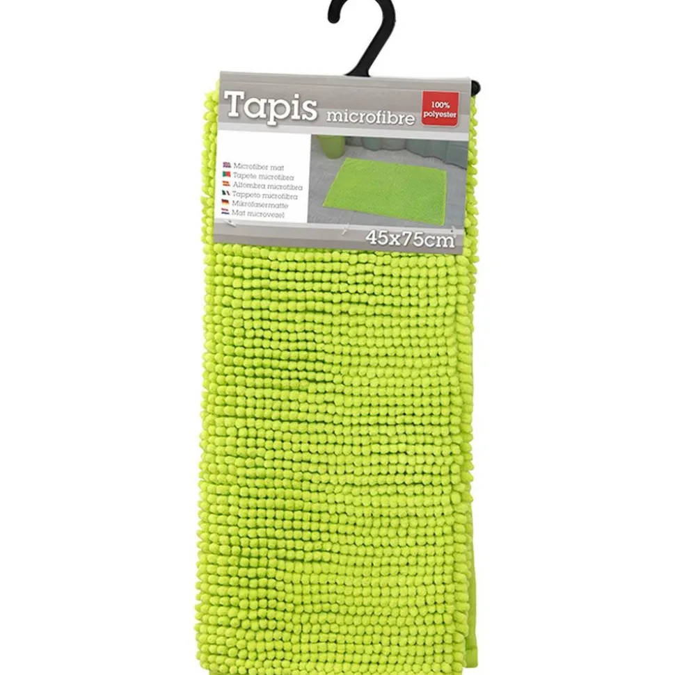 TENDANCE - Tapis microfibre boules uni 45x75cm - anis