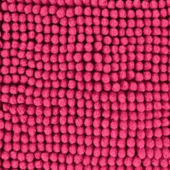 TENDANCE - Tapis microfibre boules uni 45x75cm - fuchsia