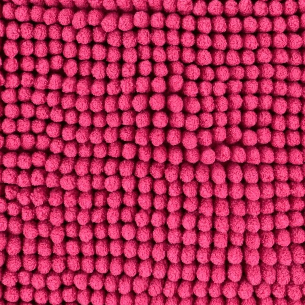 TENDANCE - Tapis microfibre boules uni 45x75cm - fuchsia