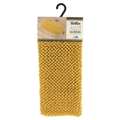 TENDANCE - Tapis microfibre boules 50x80 cm - moutarde