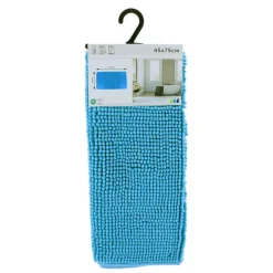 TENDANCE - Tapis microfibre boules uni 45x75cm - turquoise