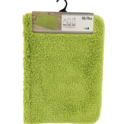 TENDANCE - Tapis microfibre doux dessous latex 50x70cm - vert anis