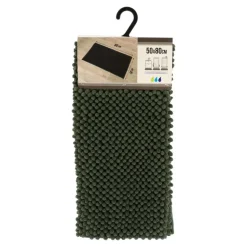 TENDANCE - Tapis microfibre boules 50x80 cm - vert sapin