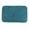 TENDANCE - Tapis polyester relief briques 40x60cm - bleu canard