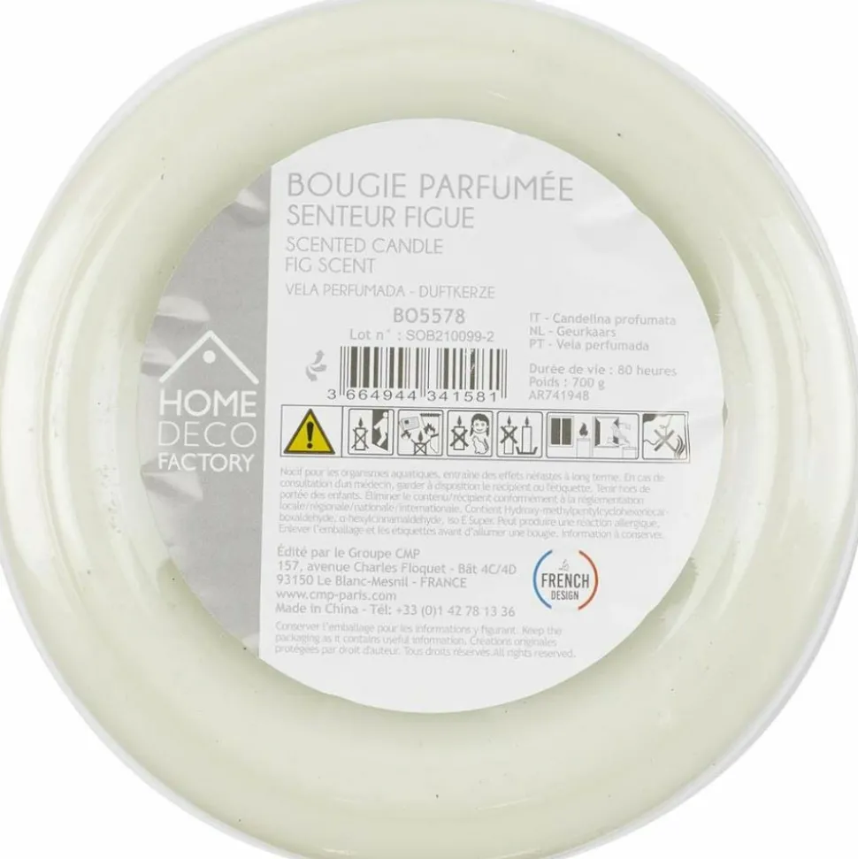 THE HOME DECO FACTORY - Bougie parfumée bonbonnière 13,2 cm vert - senteur figue