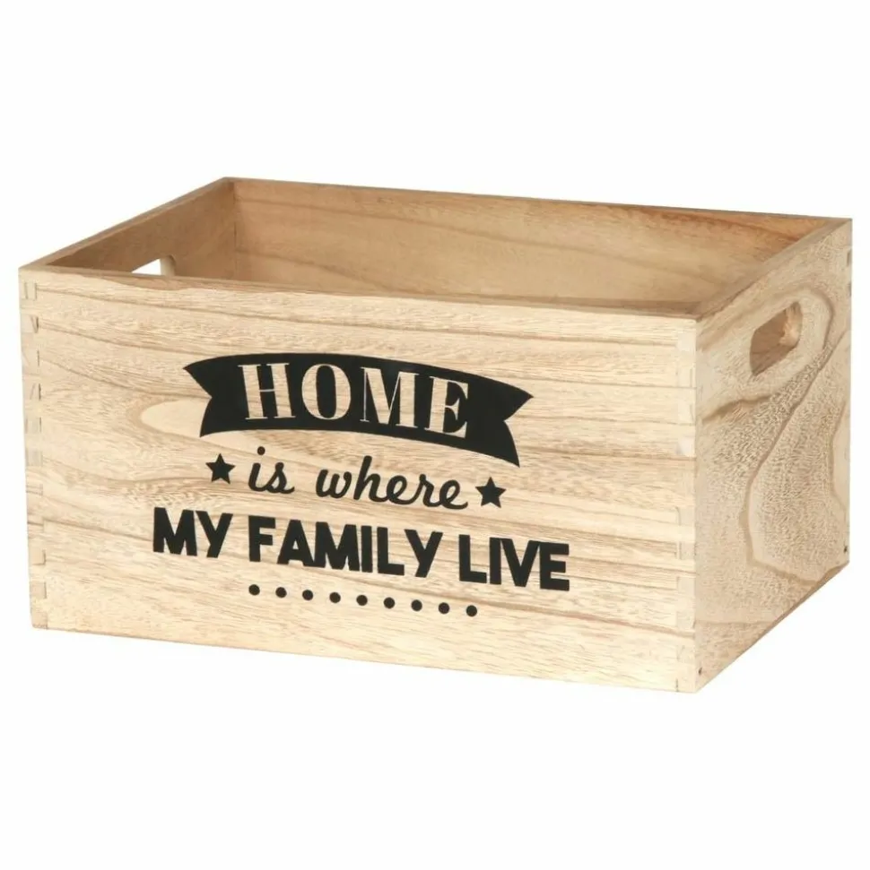 THE HOME DECO FACTORY - Caisse en bois empilables home (lot de 3)