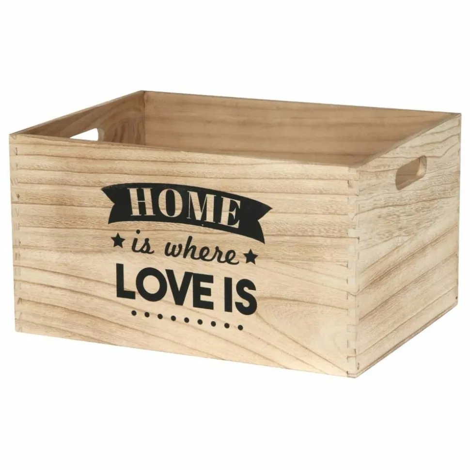 THE HOME DECO FACTORY - Caisse en bois empilables home (lot de 3)
