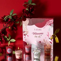 THE HOME DECO FACTORY - Coffret 5 bougies 5 jours pour une maman en or