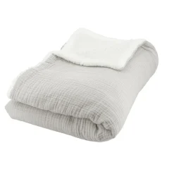 TISSERAY - Tisseray - plaid sherpa et gaze de coton