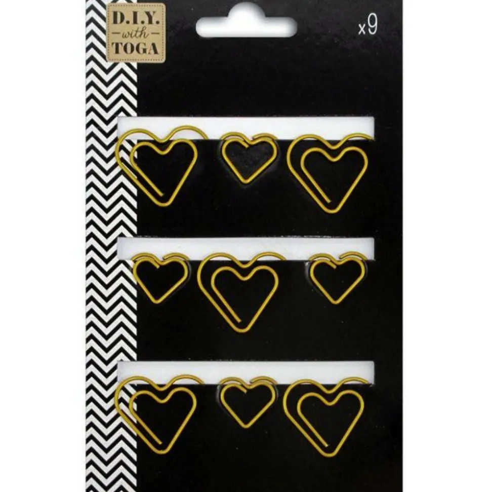 TOGA - 9 trombones cœurs - dorés