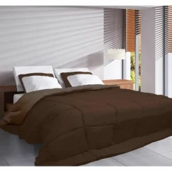 TOISON D'OR - Couette chaude microfibre choco & moka 200 x 200 cm