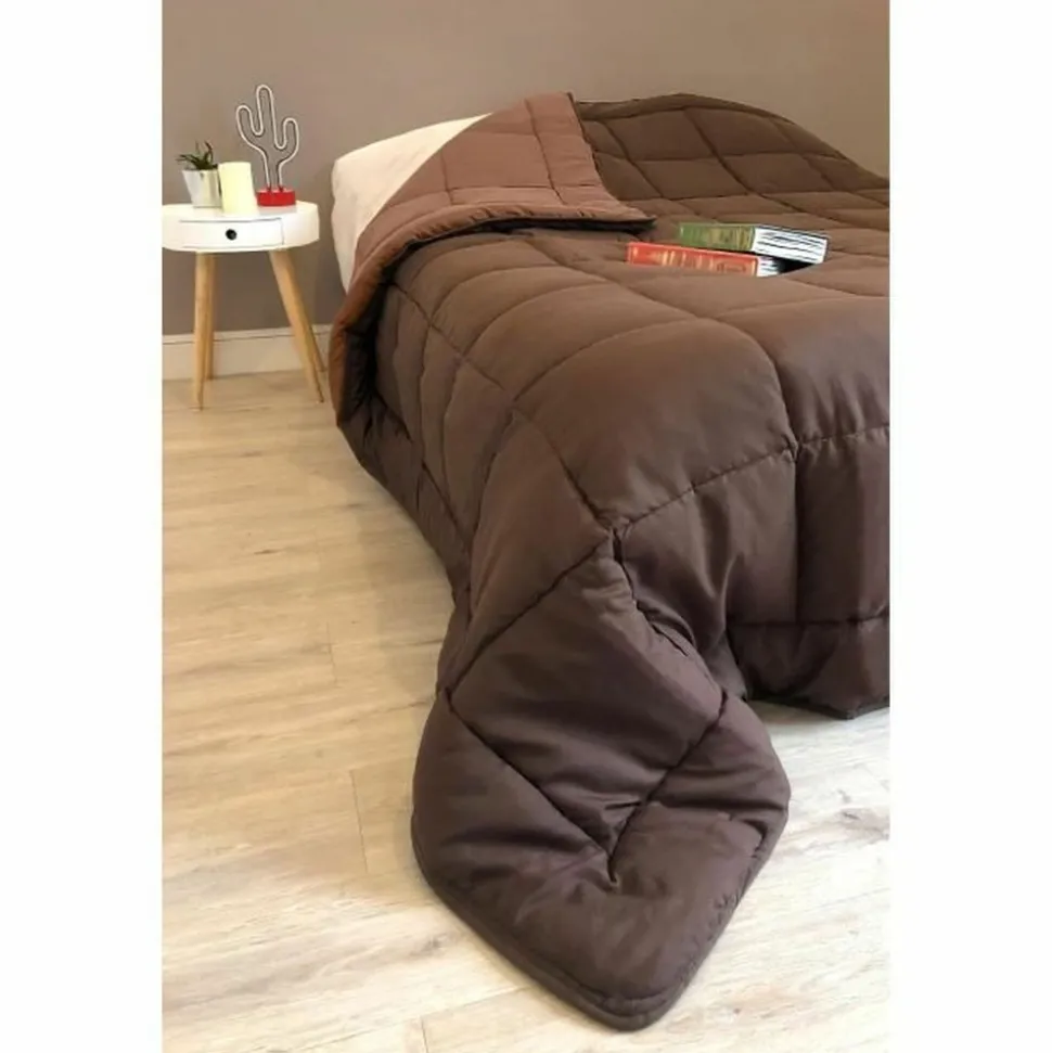 TOISON D'OR - Couette chaude microfibre choco & moka 200 x 200 cm